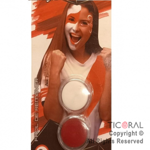 MAQUILLAJE ARTISTICO RIVER PLATE ROJO Y BLANCO (4 GR SET X 2) (BLISTER X 3 UNID)
